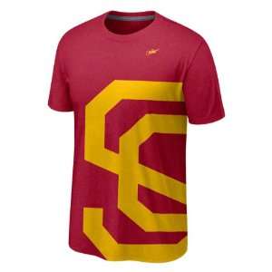  USC Trojans Nike Vault Crimson Heather Retro Logo T Shirt 