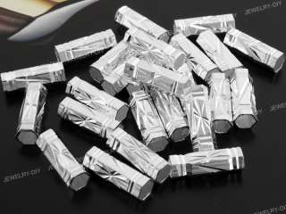 25 X Silver Tone Metal Crimp Beads Spacers Tubes 15x5mm FASHION  