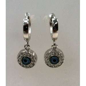  Silver Evil Eye & Cz Earring Jewelry