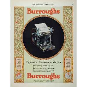   Ad Burroughs Typewriter Bookkeeping Machine NICE   Original Print Ad