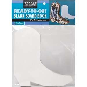  Ready To Go Blank Board Book Cowboy Boot w/12 7x7 Pages 