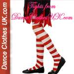 Children and Adults Red and White Striped Tights, Childrens Pantyhose 