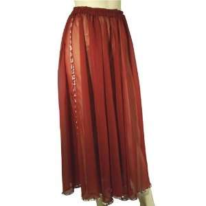  Claret Red Silk Chiffon Skirt