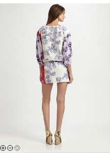 2012$385 Diane von Furstenberg Julieta Printed Silk Belt Shirtdress 