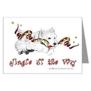 Jingle Bell Westie Pets Greeting Cards Pk of 10 by 