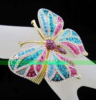 JW Jewelry multicolor crystal butterfly bracelet Cuff +gift  
