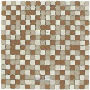  Optimal tile   5/8 x 5/8 glass and stone mosaic in blush 