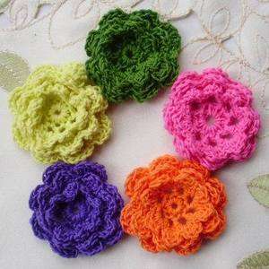 lot 30 50 pcs handmade crochet flower appliques sewing 3 layers  