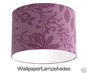 Purple Plum Botanic Leaf Floral Wallpaper Lampshade 12  