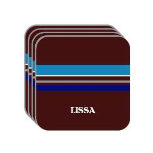Personal Name Gift   LISSA Set of 4 Mini Mousepad Coasters (blue 