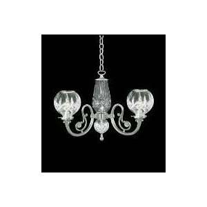 Lismore Three Arm (Silver Luna Finish) Chandelier by Waterford Crystal