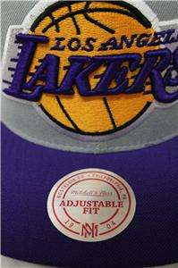   Ness Los Angeles LA Lakers Oversized Logo Snapback Hat CAP FAST SHIP