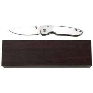  Liner Lock Knife In Wood Box