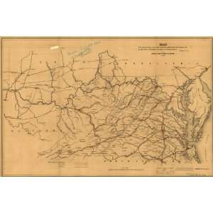  1852 Map of proposed line of railroad connection
