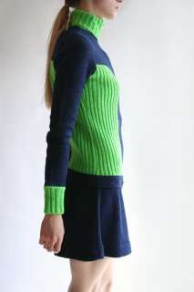   MINI XS S Mod Colorblock Secretary Kinder Lolita Sweater Dress  