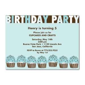   Party Invitations   Cupcake Row Lightest Turquoise By Snow And Graham