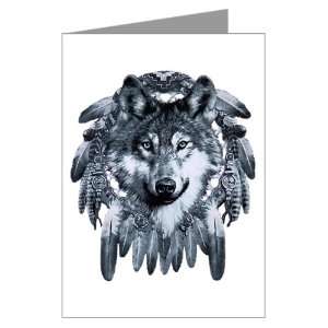  Greeting Card Wolf Dreamcatcher 