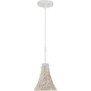 Lite Source LS 19848SNOW/AM Kassidy Pendant Lamp with Mixed Amber 