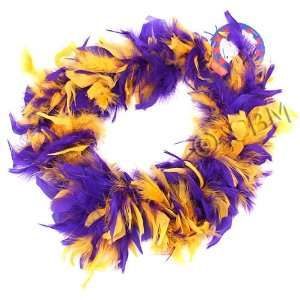 Feather Boa Lei Yellow and Purple 