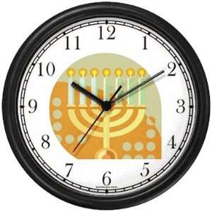 Menorah No.2 Judaica Jewish Theme Wall Clock by WatchBuddy Timepieces 