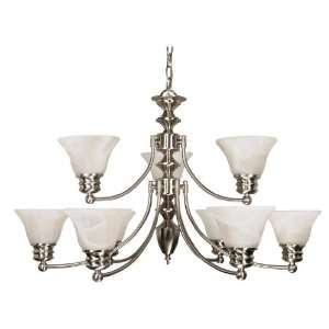   /360 2 Tier 9 Light Chandelier with Alabaster Glass