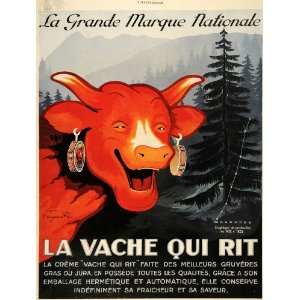  1929 Ad French Laughing Cow Cheese Vache Qui Rit Rabier 