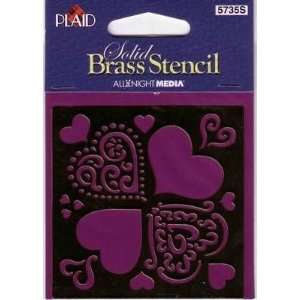   Inch by 3 Inch Brass Large Stencil, Hearts Arts, Crafts & Sewing