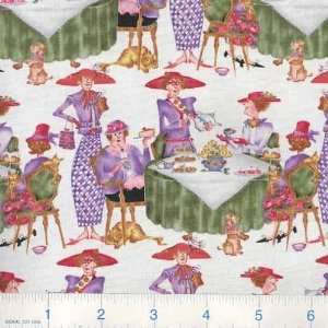   of Purple Tea Time White Fabric By The Yard Arts, Crafts & Sewing