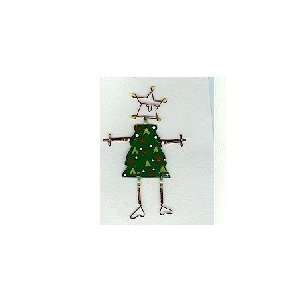  Holiday Greeting Card with Christmas Tree Pin Person Fair 