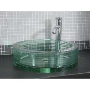  Cantrio Koncepts GS 112 Layered Glass Vessel Bathroom Sink 