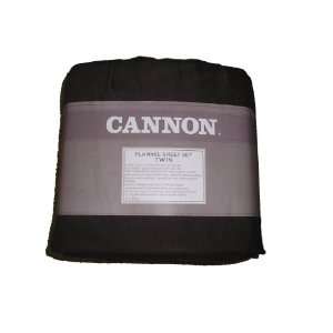  Cannon Flannel Twin Size Sheet Set Chocolate Brown