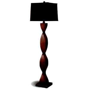  Twist Style Floor Lamp in Dark Wood Finish By Coaster 