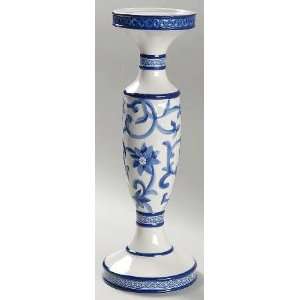  Ralph Lauren Mandarin Blue Tall Candlestick, Fine China 