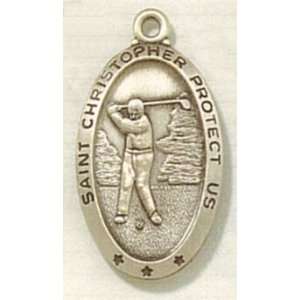  St. Christopher Sterling Golf Medal Jewelry
