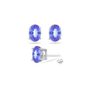  3.84 Cts Tanzanite Stud Earrings in Platinum Jewelry
