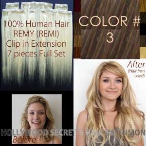 18   20 inches, Hollywood Secrets Clip in Clip on Hair Extension, 7pc 