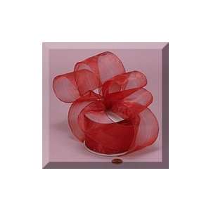   25yd Red Sheer Organza Wired Ribbon