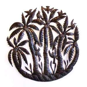  Cluster of Palm Trees Metal Wall Sculpture