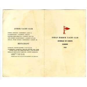   Harbor Yacht Club 1957 Summer Schedule Greenwich 