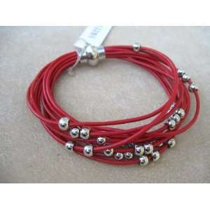    Trendy Multi Strand Leather Bracelet with Magnetic Closure Jewelry