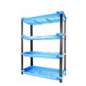  Large 4 Tier Storage Plastic Shelf in Blue Color