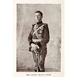  1913 Print Bulgaria Crown Prince Boris III Uniform Royal Sword 