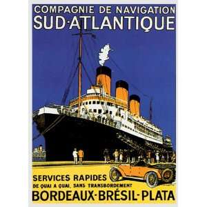  SUD Atlantique Bordeaux France to Bresil Brazil Plata 