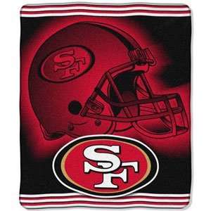 San Francisco 49ers NFL Royal Plush Raschel Blanket (Tattoo Series 