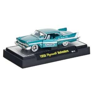  1958 Plymouth Belvedere 1/64 Turquoise w/Display Case 