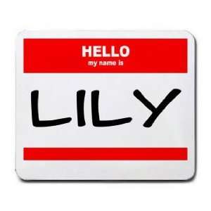  HELLO my name is LILY Mousepad