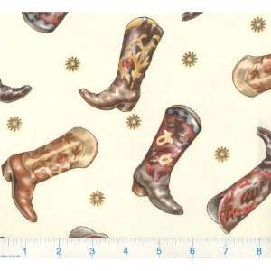  45 Wide Cowboy Boots Fabric By The Yard Arts, Crafts 