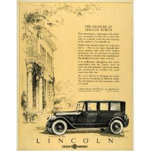  1923 Ad Lincoln Motor Detroit Michigan Ford Sedan Vehicle 