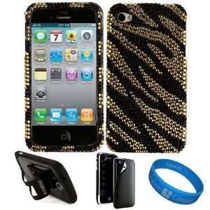 Case Cover with Rhinestone Adornment for Apple iPhone 4S and iPhone 4 