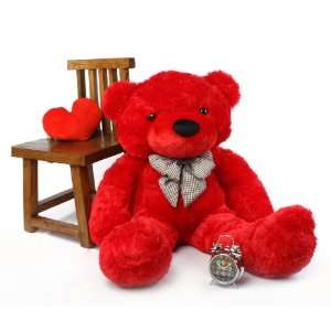  Cuddles Soft and Huggable Bright Red Teddy Bear 46in Toys & Games